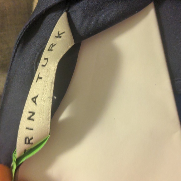 Trina Turk deep navy silk blouse - Picture 2 of 9